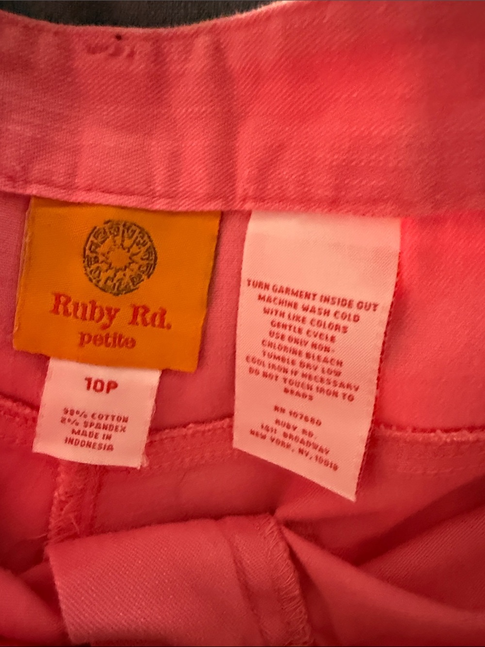 Ruby Rd. Pink Denim Jacket & Cropped Pants Set - Picture 10 of 11